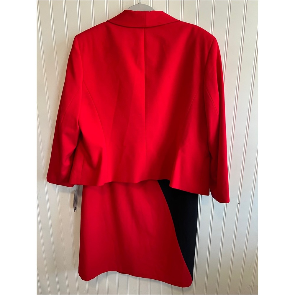 Nine West Red Black corpgore officewear Skirt Suit Set Blazer Dress Size 16 NWT - Picture 7 of 13